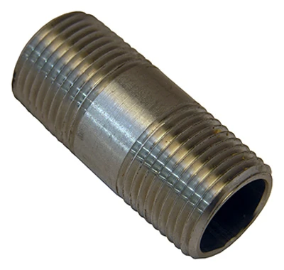 Stainless Steel Pipe Nipple, 3/8 In. x Short