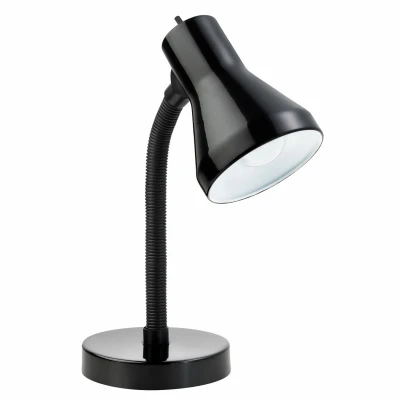 Black LED Goose Neck Desk Lamp with 14-Inch Adjustable Arm