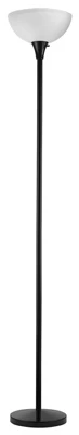 71-inch Black Torchiere Floor Lamp With Frosted White Shade And 10w Led Bulb