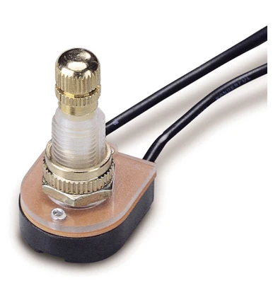 Rotary Switch, Bright Brass, 125-Volt, 6-Amp