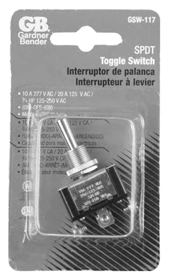 Momentary Toggle Switch, SPDT, 125-Volt, 20-Amp, 3/4-HP