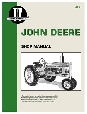 John Deere Series A Tractor Shop Manual Jd-4 For Models A, B, G, H, D, M, Mt