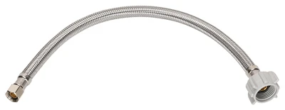 Toilet Connector Supply Line, Braided Stainless Steel, 1/2 FIP x 7/8 B x 16 In.