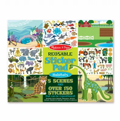 Habitats Reusable Sticker Pad - 150+ Stickers For Creative Play