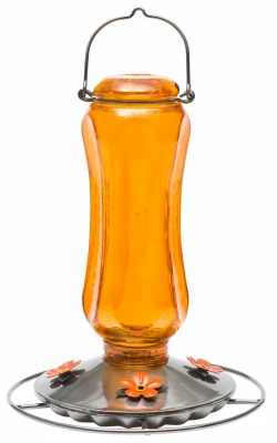 Vintage Oriole Bird Feeder, Carnival Glass