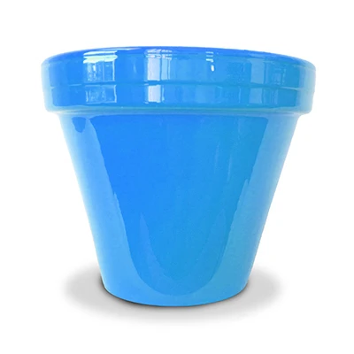 Flower Pot, Robins Egg Blue Ceramic, 4.5 x 3.75 In.