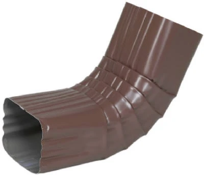 Gutter Front Elbow, Style A, 75 Degree, Brown Galvanized Steel, 2 x 3 In.