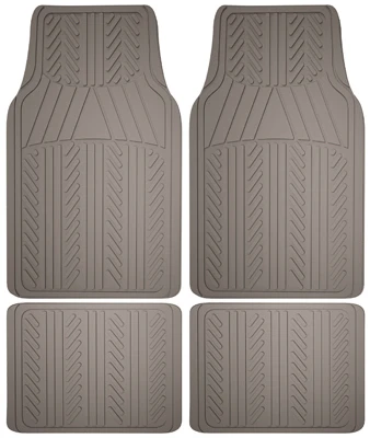 4-Pc. Auto Floor Mat Set, Gray Rubber