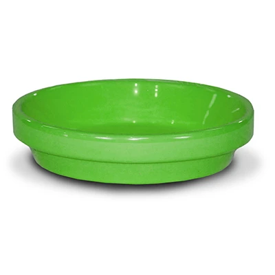 Flower Pot, Bright Green Ceramic, 5.75 x .75 In.