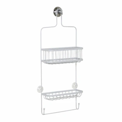 Steel Shower Caddy 10.5 In. X 26 In. With Hooks And Shelves