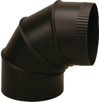 Stove Pipe Black Adjustable Elbow, 8 In.