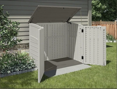 Storage and Trash Can Shed Double Wall Resin 34 Cubic Feet Capacity