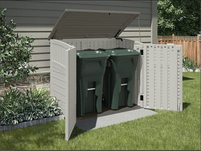 Storage and Trash Can Shed Double Wall Resin 34 Cubic Feet Capacity