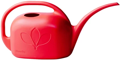 Indoor Watering Can, Red Plastic, 1-gallon With Extra Long Spout