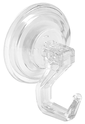 Power Lock Shower Hook, Clear Plastic, 2-Pk.