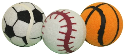 Dog Toy, Sport Balls, 2.5-In., 3-Pk.