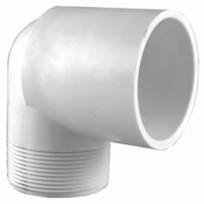 Schedule 40 PVC 90-Degree Street Elbow, , White, 1-1/2 In., MT x Slip