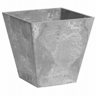 ArtStone Ella Water-Minder Planter, Plastic, Gray, 12 In. Sq.