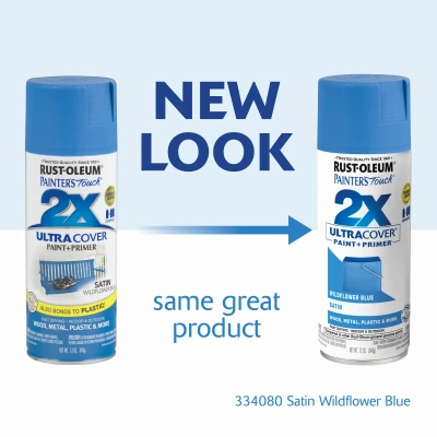 2x Ultra Cover 12 Oz. Satin Spray Paint, Wildflower Blue