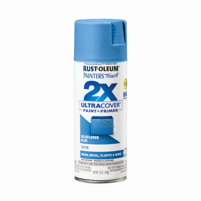 2x Ultra Cover 12 Oz. Satin Spray Paint, Wildflower Blue