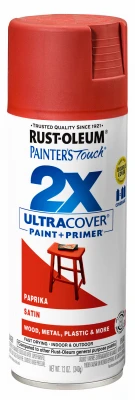 Painter's Touch 2x Ultra Cover 12 Oz. Satin Paint + Primer Spray Paint, Paprika