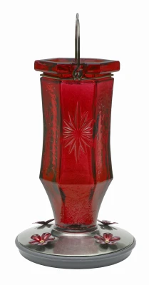 Hummingbird Feeder, Vintage Ruby Starburst