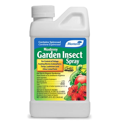 Garden Insect Spray, 8 Ounce Bottle, Ready-to-Use Insecticide for Outdoor Plants
