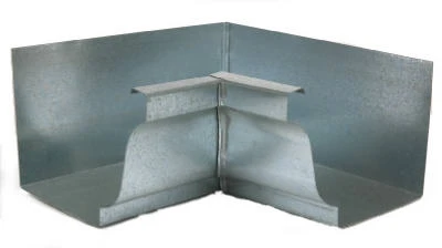 Gutter Inside Mitre, Mill Finish Galvanized Steel, 4-In.