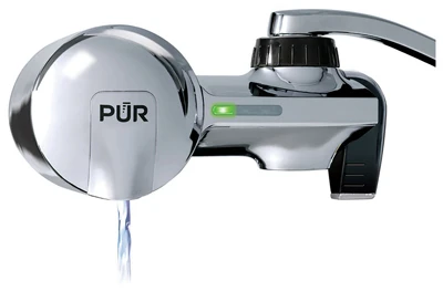 Horizontal Faucet-Mount Water Filter, Chrome