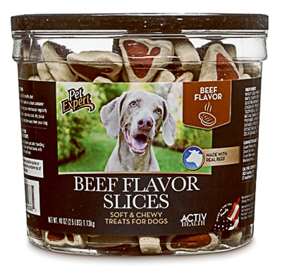 Dog Treats, Beef Slices, 40-oz. Tub