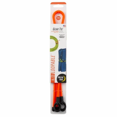 Gear Tie Reusable Rubber Twist Tie, Bright Orange, 12-In., 2-Pk.