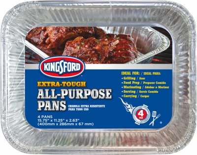 Aluminum Barbecue Pans, 4-Pk.