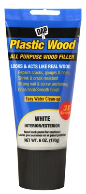 Plastic Wood Latex Wood Filler, White, 6 oz. Tube