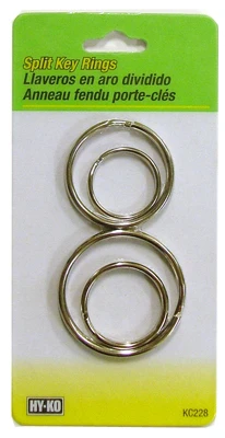 Split Key Rings, Silver, 4-Pk.