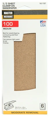 1/3-Sheet Sandpaper, Assorted-Grit, 6-Pk.