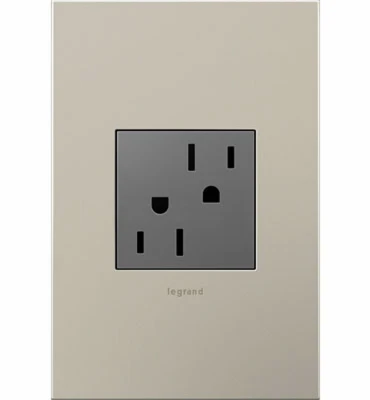 Pass & Seymour Tamper-Resistant Outlet, Magnesium, 15-Amp