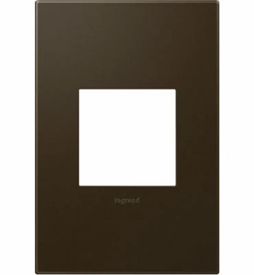 Pass & Seymour Wall Plate, Screwless, 1-Gang, Bronze