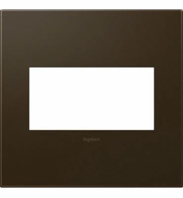 Pass & Seymour Wall Plate, Screwless, 2-Gang, Bronze