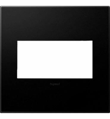 Pass & Seymour Wall Plate, Screwless, 2-Gang, Graphite