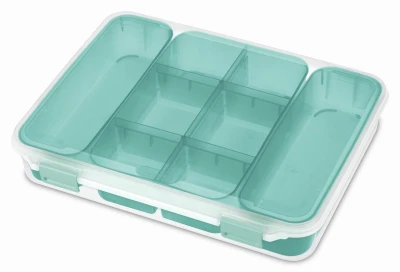 2.5 In. H X 10.75 In. W X 13.375 In. D Stackable Storage Box With Dividers