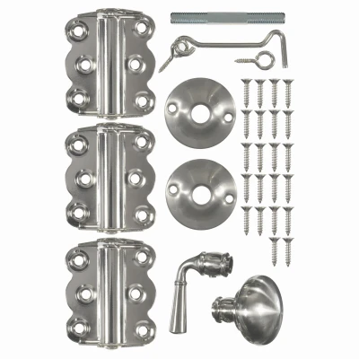 Vinyl/wood Screen Door Hardware Set, Satin Nickel - Complete Installation Kit