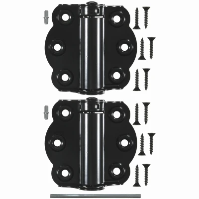 Adjustable Self-Closing Door Hinges, Black, 2-3/4 In., 2-Pk.