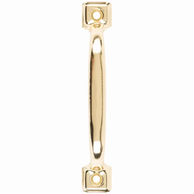 Door Pull Handle, Brass, 4-3/4 In.