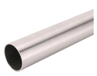 Closet Pole, Brushed Nickel Steel, 6-Ft.