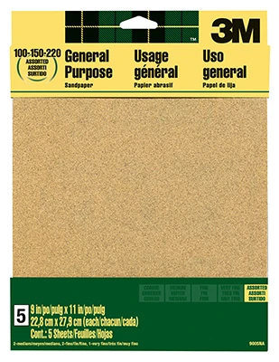 Aluminum Oxide Sandpaper, 60-Grit, 9 x 11 In., 4-Pk.