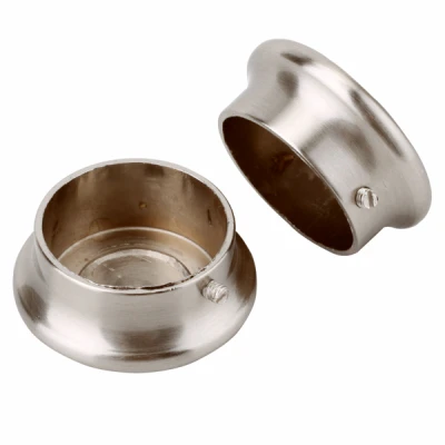 Closet Rod Pole End Caps, Brushed Nickel, Pr.