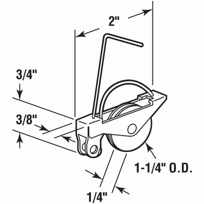 Spring Tension Roller Assembly, Concave, 1-1/4 In. OD, 2-Pk.