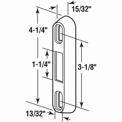 Sliding Patio Door Keeper Diecast Aluminum Finish 3 and 1 Eighth Inches