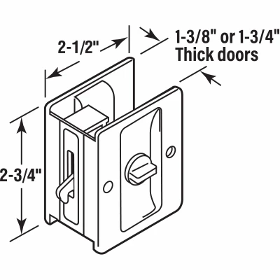 Pocket Door Lock and Pull Set in Polished Chrome Finish