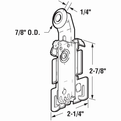 Panel Wardrobe Door Roller, Acme Doors, 7/8 In. Roller, 2-Pk.